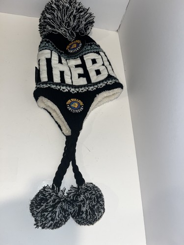 NEW Beanie Amsterdam Bulldogs Winter Faux Fur Peruvian Pom Black and White - Picture 6 of 6