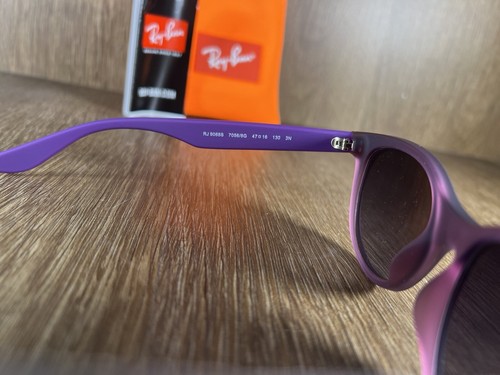 Ray-Ban Kids Matte Transparent Fuchsia Frame W/ Gray Lense RJ9068S - Picture 3 of 6