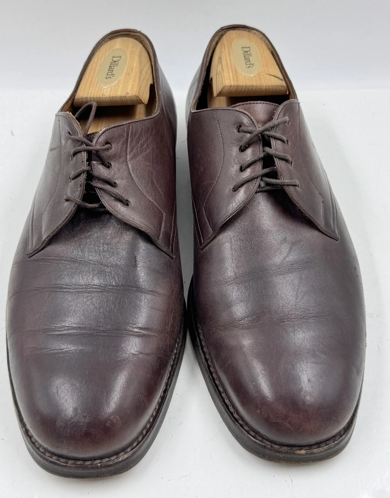 Scarpe Coach Uomo Tg 11 Pelle Marrone Punta Tonda Comode Oxford Scarpe