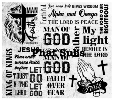 20oz Sublimation Tumbler Wrap Man Of God Ready To Press Heat Transfer