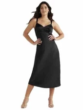 Sofia Womens Carly Midi Black Slip Dress, Mid Calf Length, Size XL, XXL, XXXLnew
