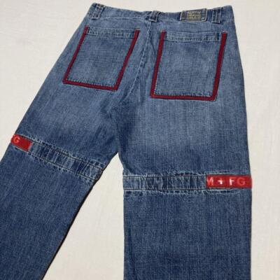 00s MARITHE + FRANCOIS GIRBAUD ベロア ジャージ MARITHE FRANCOIS GIRBAUD】blue × white velcro shuttle pants