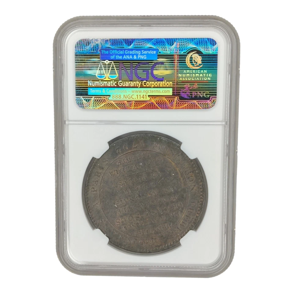 NGC AU58 BN France 5 Sols 1792 Birmingham Soho French Revolution Coinage LL - Image 4 of 4