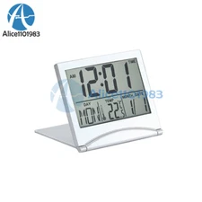 Digital Travel Alarm Clock Foldable Calendar Temperature Timer LCD Clock