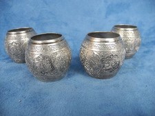 Antique Middle East Arabic 84 Silver 4 Napkin Ring Signed