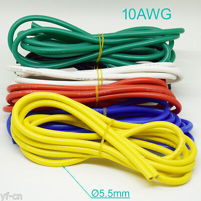 10m Flexible Soft Silicone Wire Tin Copper RC Electronic Cable W/Various Colours