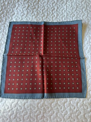 Original Luciano Barbera Einstecktuch weinrot / petrol, Top Zustand, NP 149  