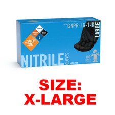 Safety Zone GNPR-XL-1-K X-LARGE Black Nitrile Powder Free Gloves 1 Box