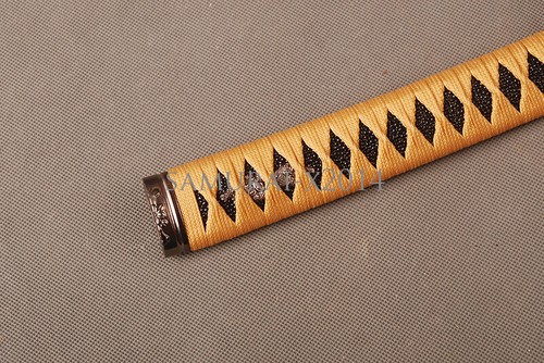 Silver Dragon Menuki Black Rayskin Handle Japan Samurai sword Katana Tsuka 26cm  - Bild 3 von 5