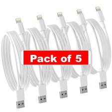 Fast Charger Cable Lead For Apple iPhone 12 14 13 12 11 XR 7 8 PACK OF 5 CABLES