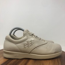 Womens SAS Time Out Athletic Shoes Sz 8.5 M Beige Leather Made in USA