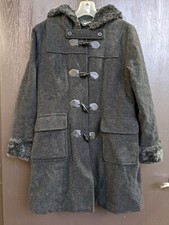 Bess Black Thick Coat With Fur Collar An D Pockets  For Women Size S