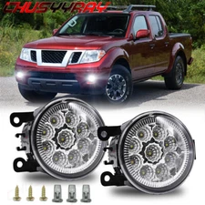 Pair Clear LED Front Bumper Fog Light Driving Lamp For Nissan Frontier 2005-2019