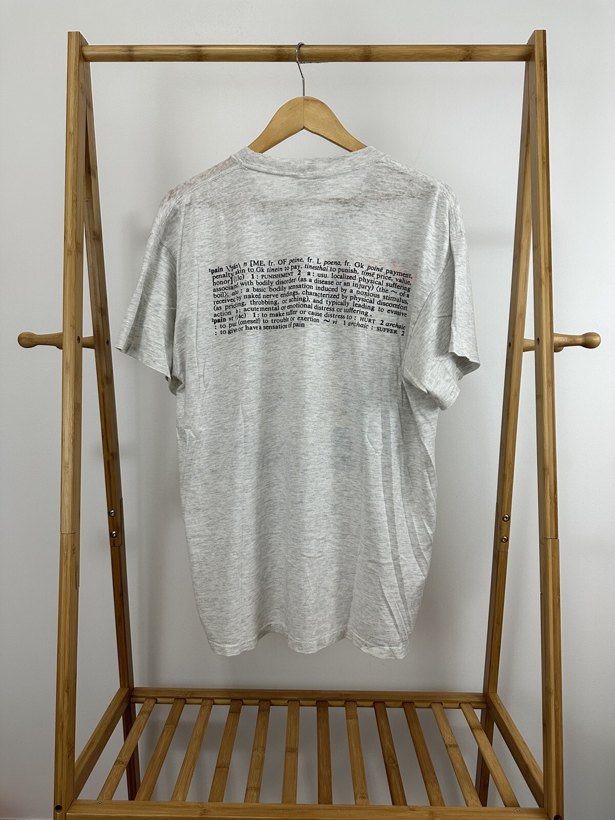 VTG Wrestling Intense Legal Pain Dictionary Definition Worn Thin T-Shirt XL image 3
