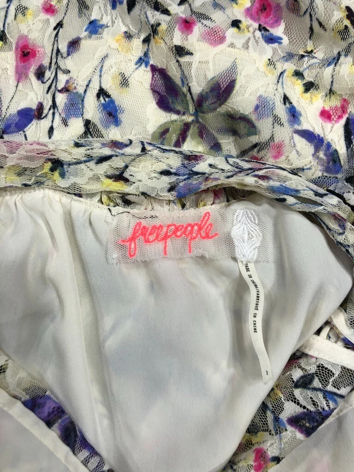 Vestido Free People Mujer 2 Off White Flor de Cerezo Encaje Maxi Festival Campesino Foto 3 de 4