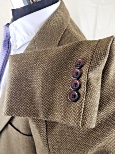Ralph Ralph Lauren Men's Sport Coat Wool 3 Button Beige Blue Label 44 R - Picture 4 of 10