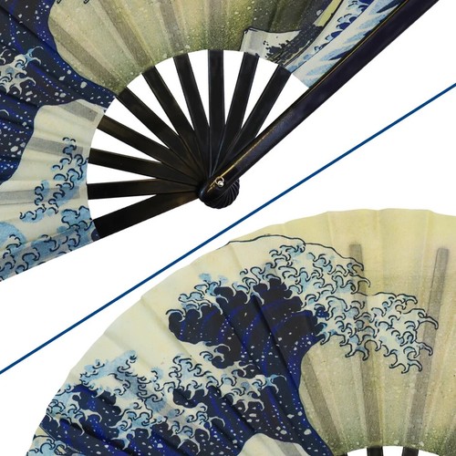 Ventilador de mano The Big Wave ventilador Hokusai Kanagawa Edo Japón Clack ventilador de mano plegable - Imagen 4 de 8