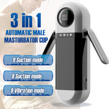 Dual Handles Male Sex Toy Mastusbator With Thrusting Sucking Penis Pump Pussy
