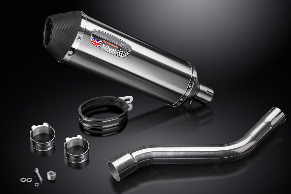 Kawasaki KLR650C 1995-2003 Slip On 13.5" X-Oval Stainless Exhaust Muffler Kit - Image 4 of 4