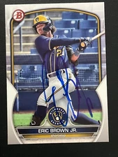 Eric Brown Jr. Signed Card 2023 Bowman In Person Autograph (IP) Aut0