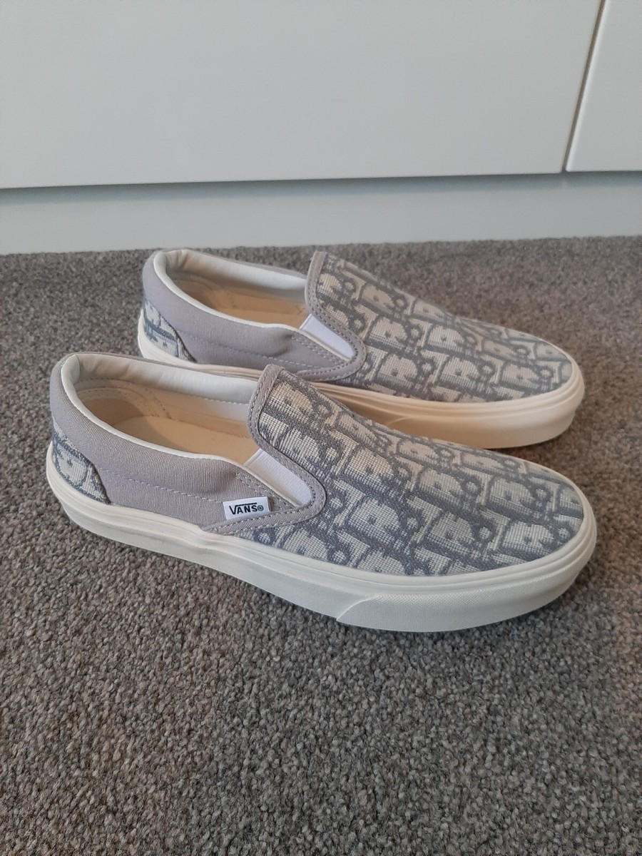 Vans Custom Christian Dior Trainers Shoes Slip On Uk New No Tags/Box