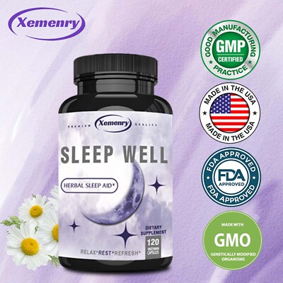 Sleep Well - L-Theanine,5-HTP- Fall Asleep Quickly, Maintain Sleep Quality,Relax
