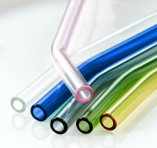 GLAS STROHHALME 8er Set Trinkhalme Glastrinkh...