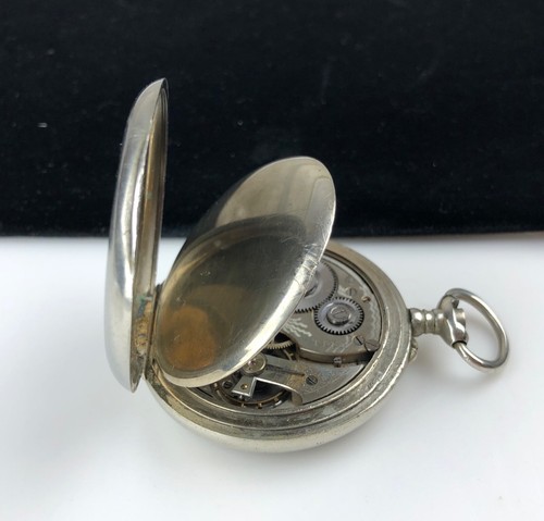 Antique EDDA Pocket Watch Silver Tone Case Parts Repair Restoration - Picture 4 of 11