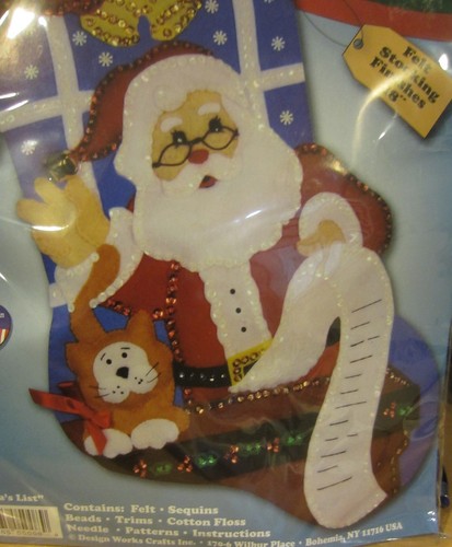 Kit de Medias de Fieltro de Navidad Design Works LISTA DE SANTA - NUEVO - Imagen 2 de 4