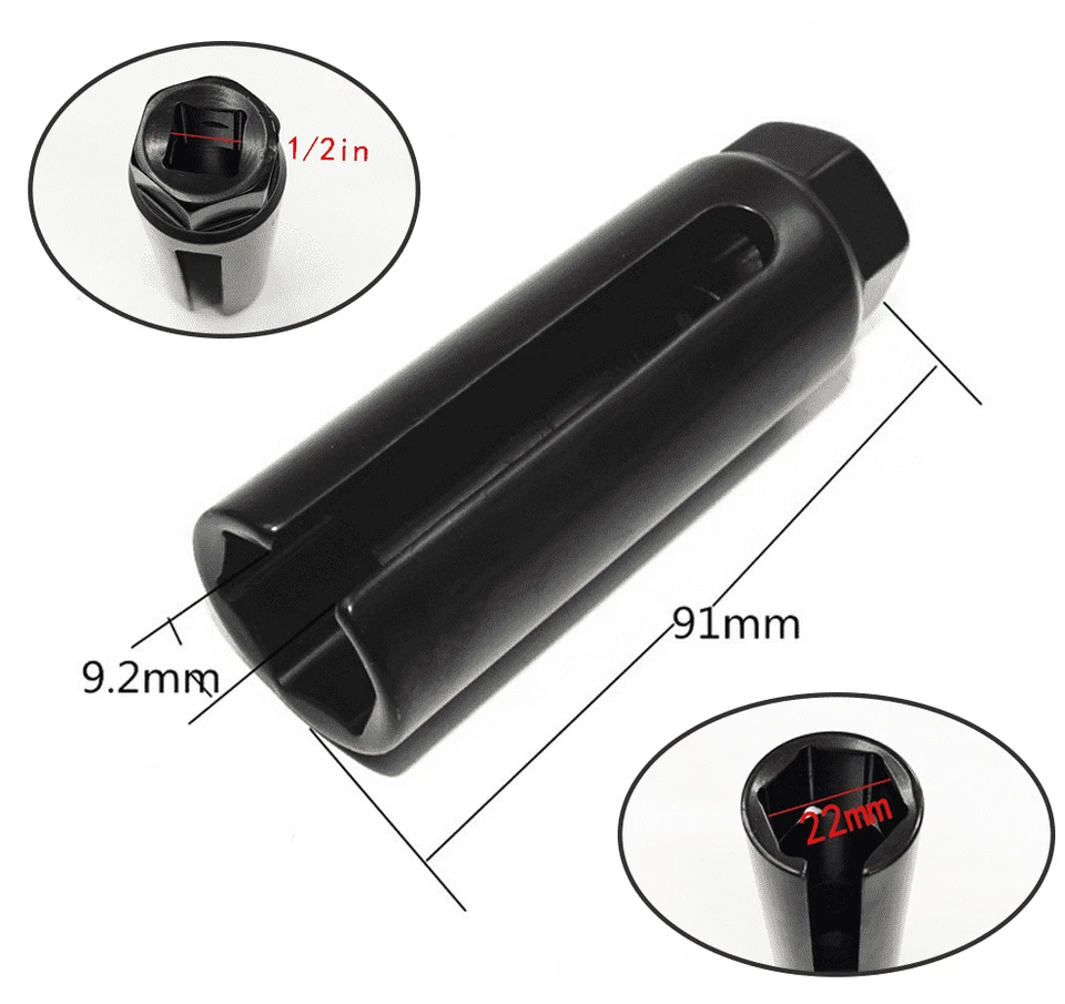 1x Universal 22mm 1/2" Accionamiento Coche Oxígeno Lambda Sensor Herramienta de Extracción de Llave de Enchufe Foto 2 de 4