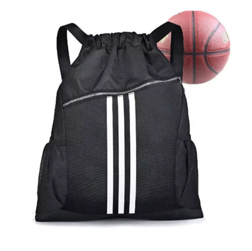 Turnbeutel Kordelzug Schuhbeutel Sportbeutel Beutel Tasche Stoffrucksack Schwarz - Bild 16 von 22