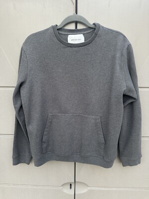 Amour Vert Crew Fleece Pullover Sweatshirt Gray Relaxed Fit Crop Sz M Streetwear