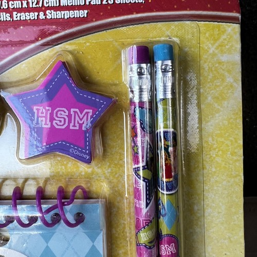 NEW HIGH SCHOOL MUSICAL ERASER PENCILS SHARPENER VINTAGE PARTY FAVOR SET TROY - Picture 4 of 5