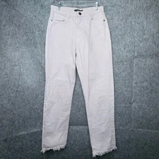 Nasty Gal High Waisted Straight Leg Frayed Hem Jeans- Sz 6