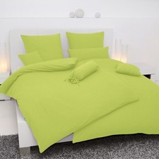 Janine Mako Soft Seersucker Bettwäsche Piano 0125-36 uni apfelgrün 135x200 cm