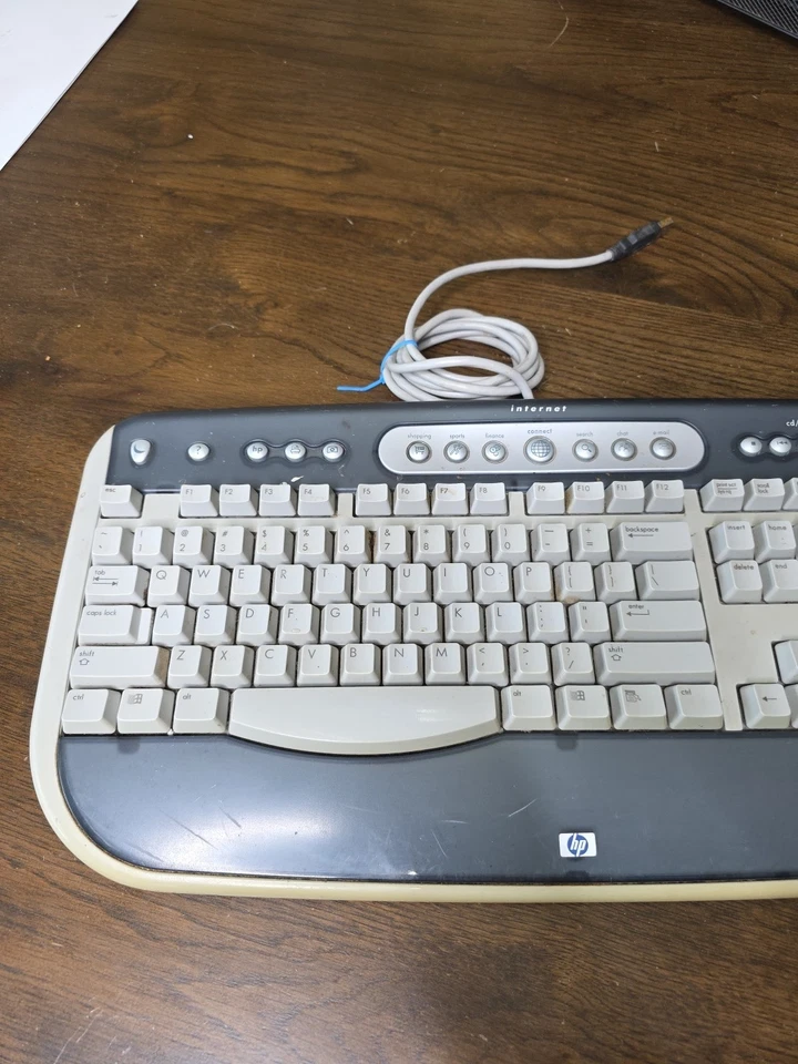HP 5308 USB Keyboard Wired w Multimedia Buttons VTG Original-Works! - Image 3 of 4