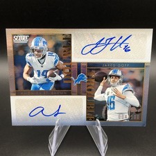 2023 Score Jared Goff Amon-Ra St Brown Double Trouble Auto Ground Zero /100