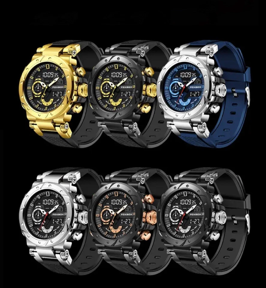 Черный резиновый чехол с черным резиновым ремешком мужские наручные часы - Изображение 2 из 2