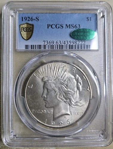 1926 S Peace Silver Dollar PCGS MS63 CAC BU Uncirculated VAM 4 Extra Berry