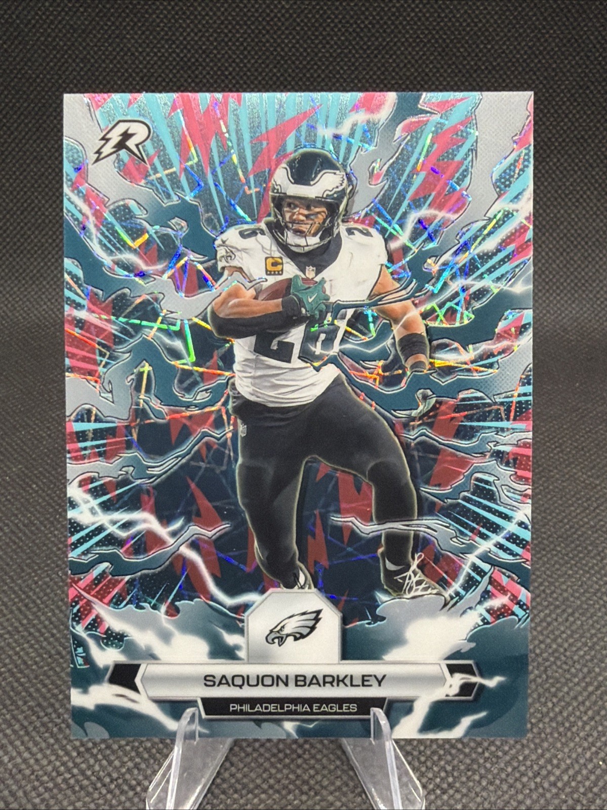 2025 Resurgence Saquon Barkley #80 Sky Blue & Pink Refractor