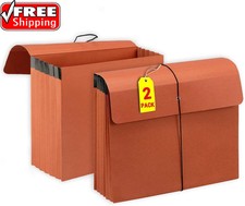 2 Packs Expanding File Folder with Flap and Cord Closure,5 Inch Expansion Accord