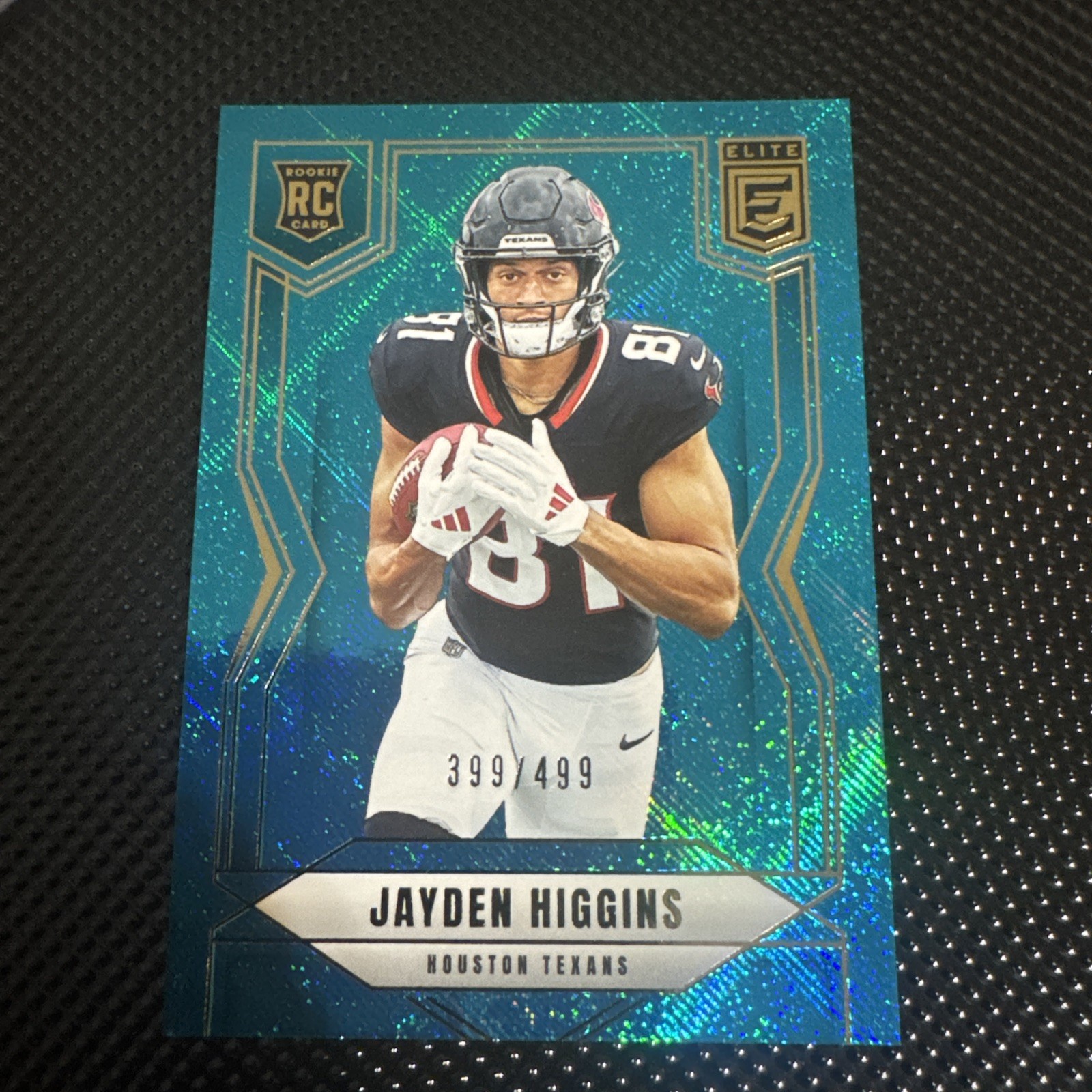 2025 Panini Donruss Elite - Jayden Higgins (RC)#134 Teal Matrix /499-Texans