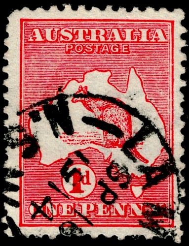 "COLOUR MARK IN 'A' & LIGHT AREA BELOW AUST": ADAMS SCARCITY 6! KANGAROO @ KL51 - Bild 3 von 9