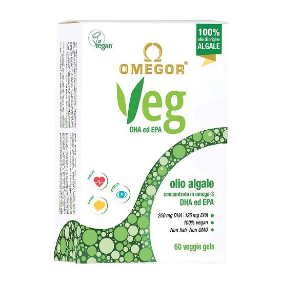 Omegor Veg 60 Capsule Molli - Integratore EPA/DHA Vegetale Premium
