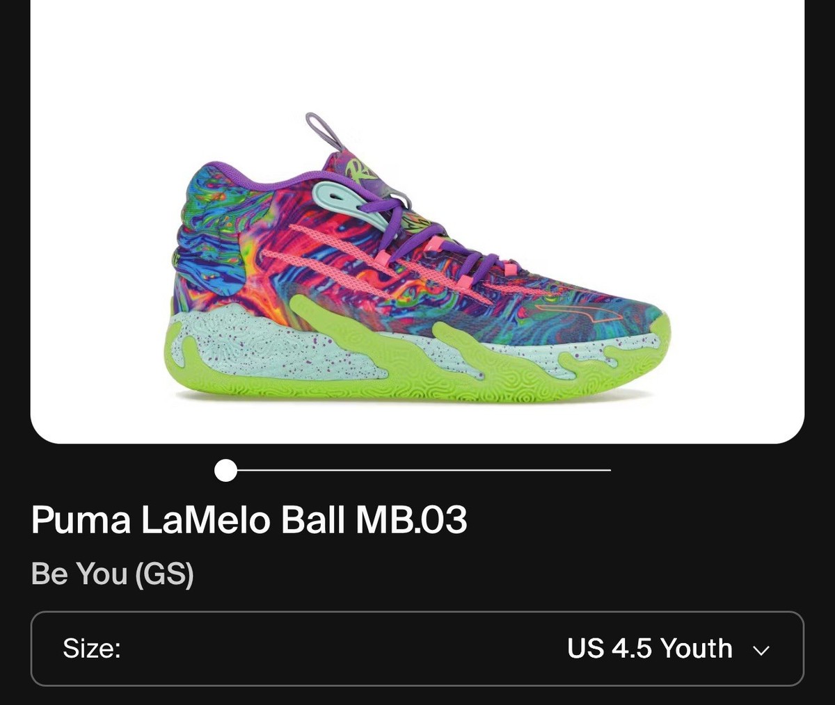 MB.03 “BE YOU” Puma x LAMELO BALL MB.03 'Be You' Big Kids Basketball Shoes Size 3