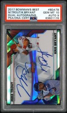 2017 BOWMAN'S BEST DUAL AUTOGRAPHS #BDATB M.TROUT/K.BRYANT /25 PSA 10 AUTO 9