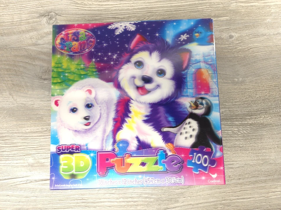 Lisa Frank Super 3D Lenticular 100 Pc Puzzle Polar Bear Penguins Husky Snowman  - Image 4 of 4