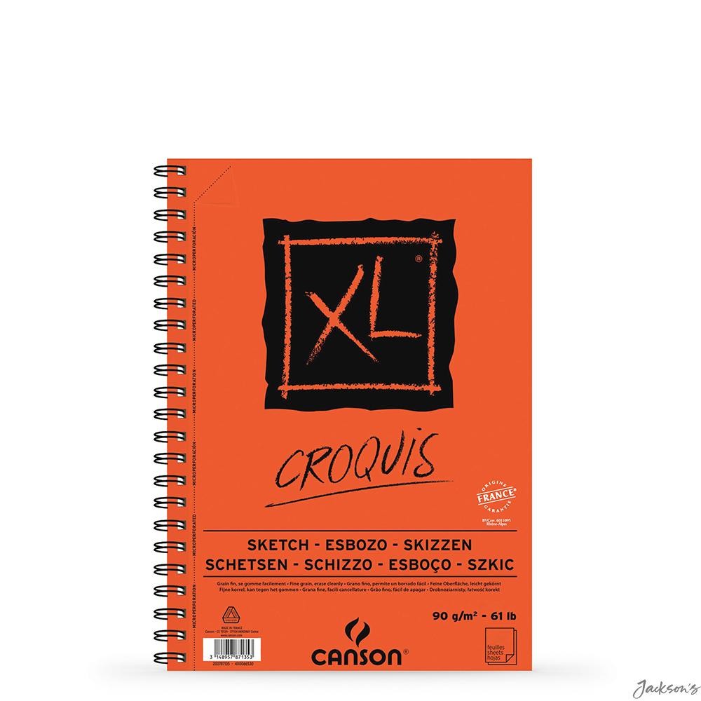 Canson XL Croquis Spiral Sketch Pad Paper A5 90gsm 60 Sheets Drawing