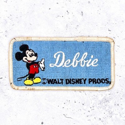 Vintage Disney Souvenir Debbie Name Patch   Mickey Mouse Iron-On Stained