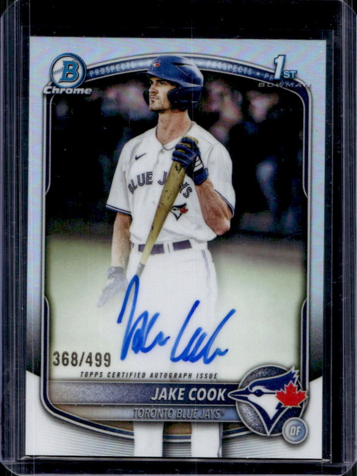 2025 Bowman Draft Jake Cook Chrome Auto Refractor 1st Prospect #/499 Blue Jays